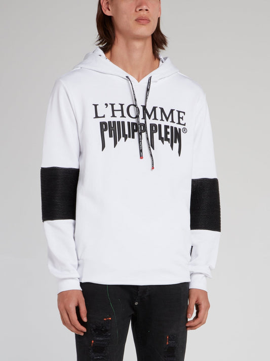 White Logo Hoodie Sweatshirt