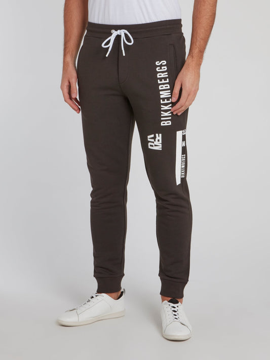 Темно-серые спортивные брюки с надписью
