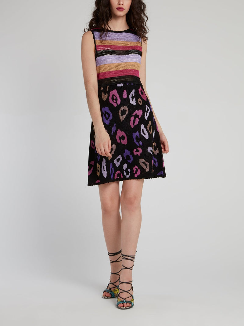 Stripe Bodice Knitted Mini Dress