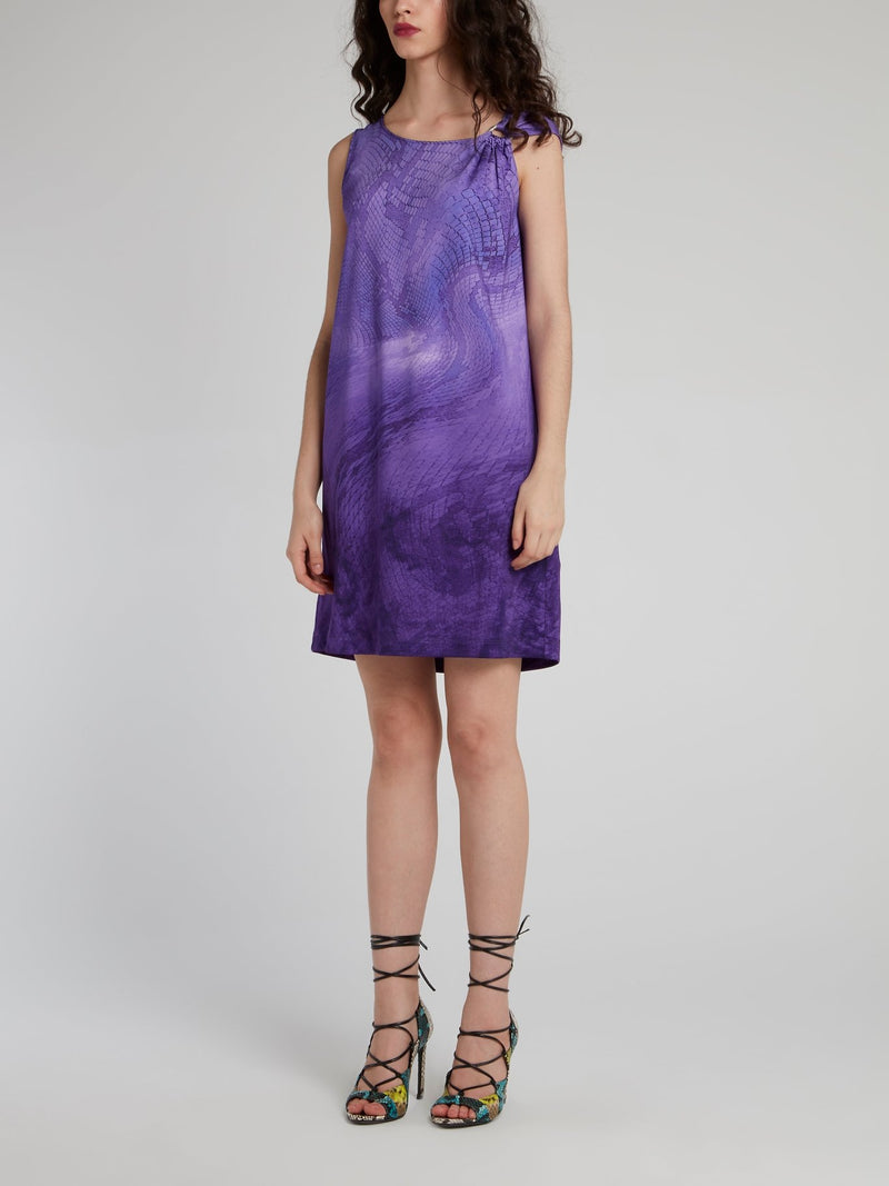 Purple Python Shift Mini Dress