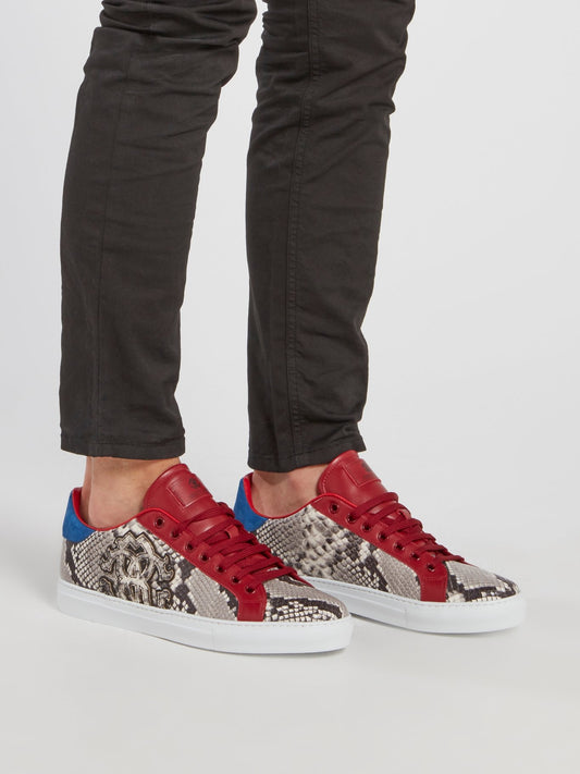 Colour Block Python Effect Sneakers