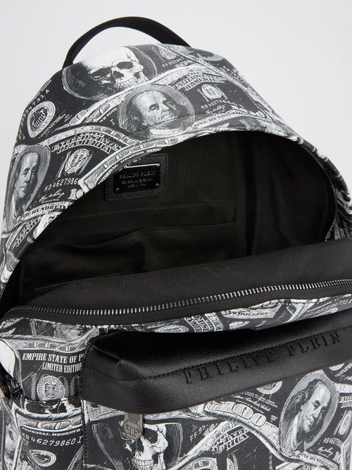 Black Dollar Skull Backpack