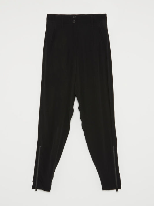 Black Side Zip Harem Pants