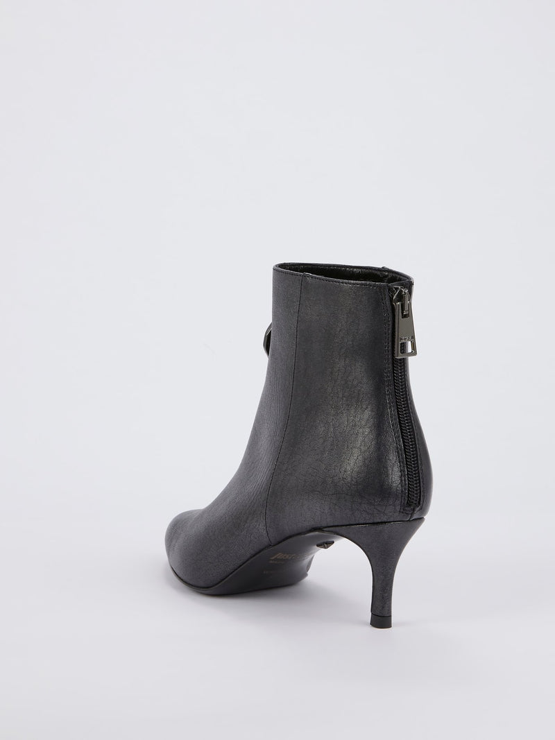 Black Snake Head Ankle Boots