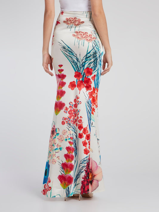 Corsage Trumpet Maxi Skirt