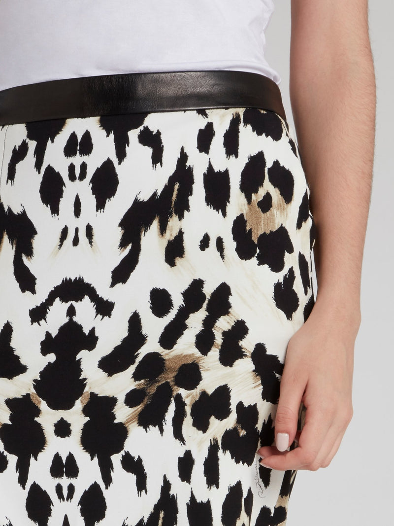 Leopard Print  Slit Pencil Skirt