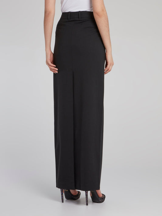 Black High Waist Maxi Skirt