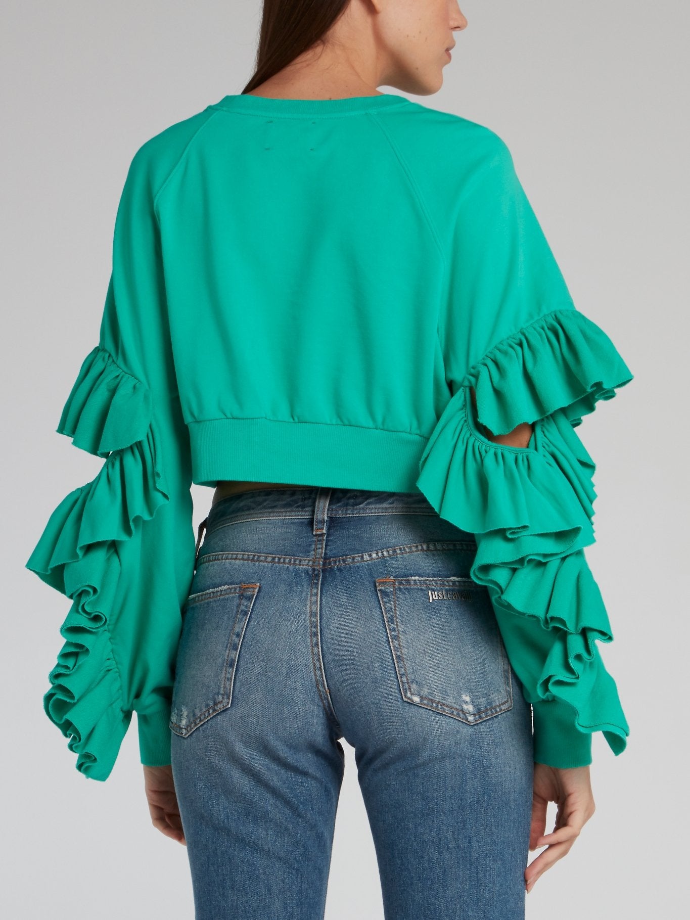 Studded Frill Detail Cropped Top