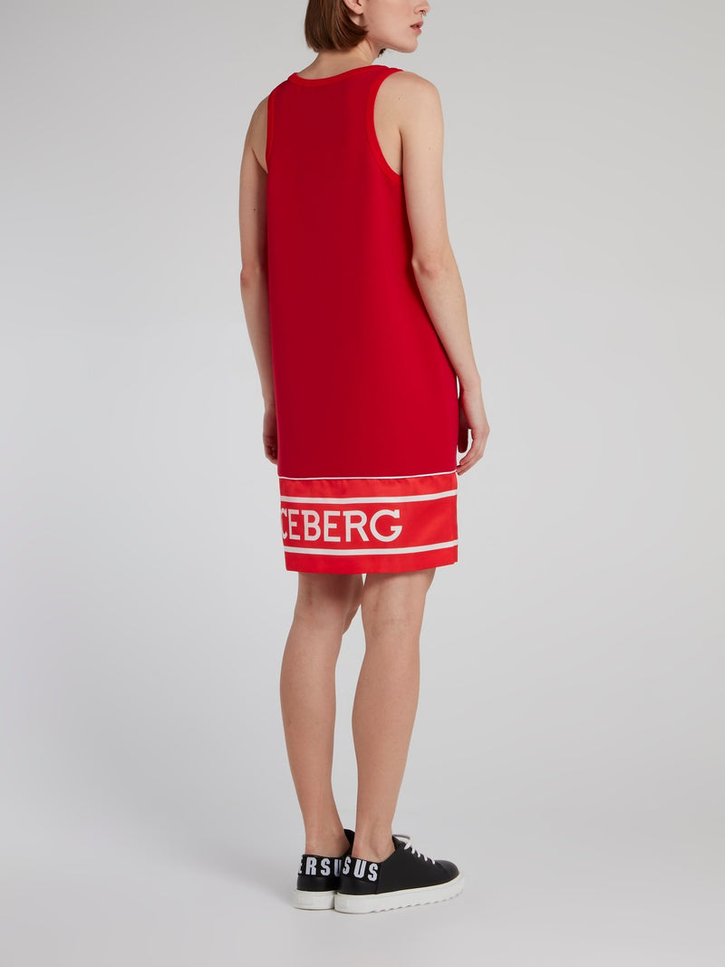 Red Logo Hem Tank Dress