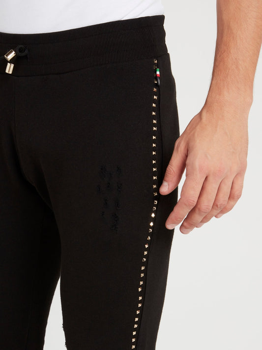 Black Knee Pad Jogging Trousers