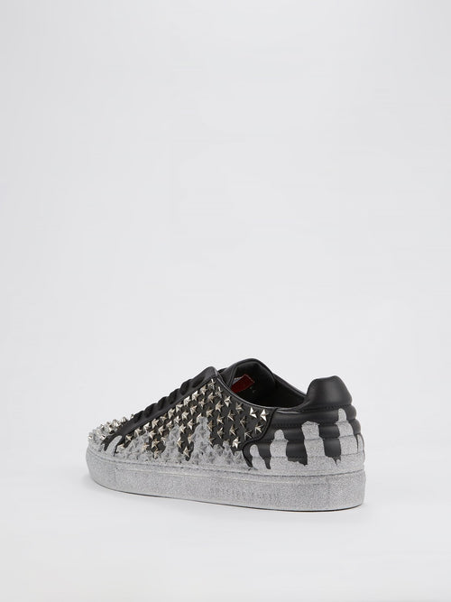 Start Studded Glitter Grey Sneakers