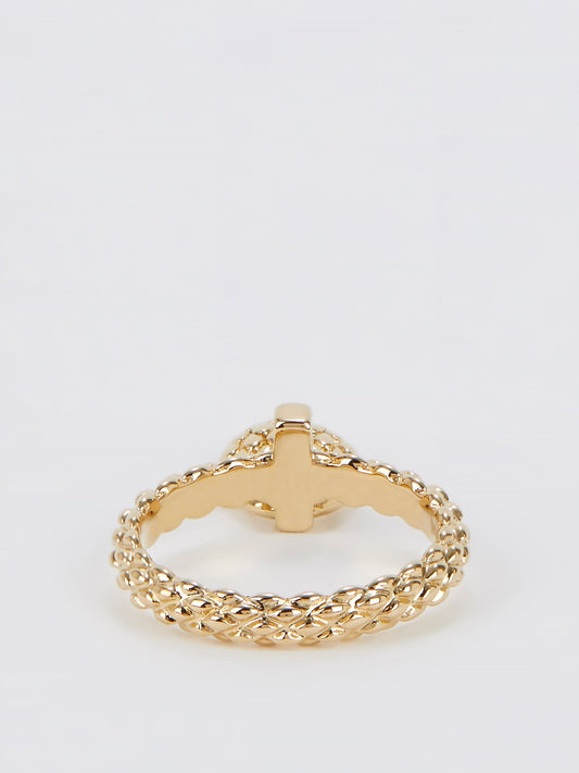 Gold Heart Embellished Ring - Size 6