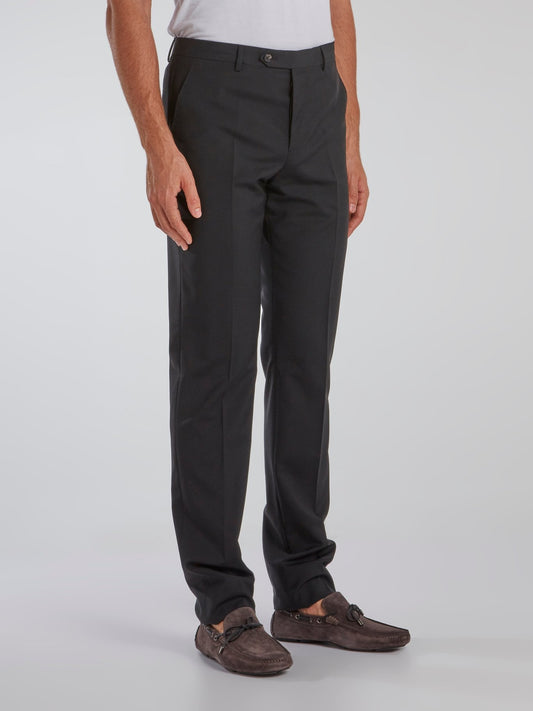 Charcoal Straight Cut Suit Pants