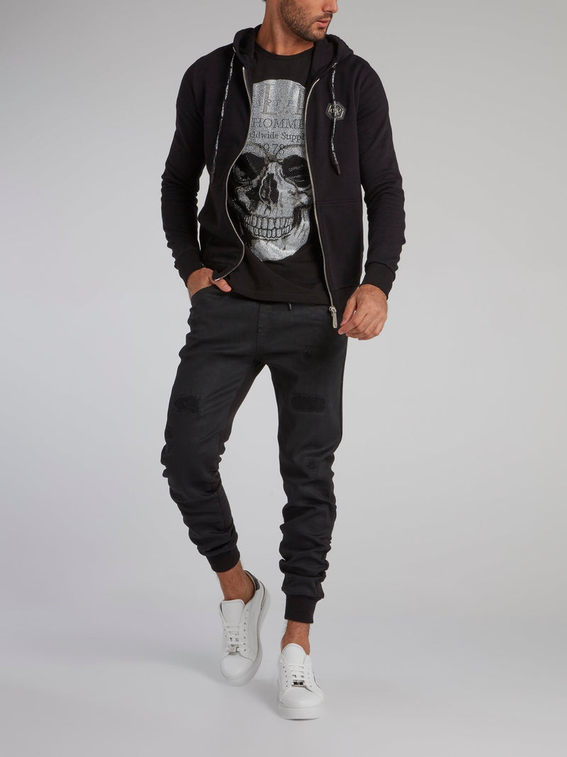 Black Platinum Skull Crewneck T-Shirt