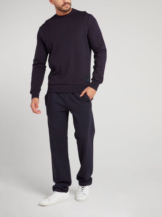 Navy Sport Icon Appliquéd Sweatshirt