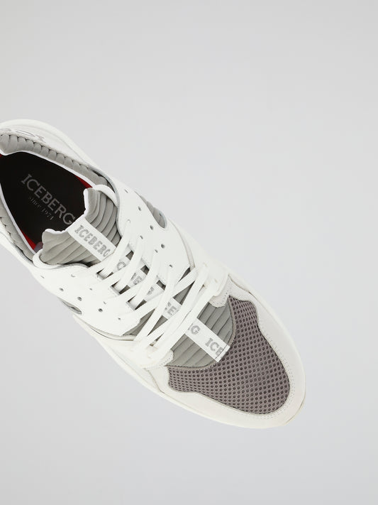 Grey Perforated Panel Active Sneakers