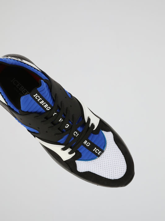Blue Perforated Panel Active Sneakers