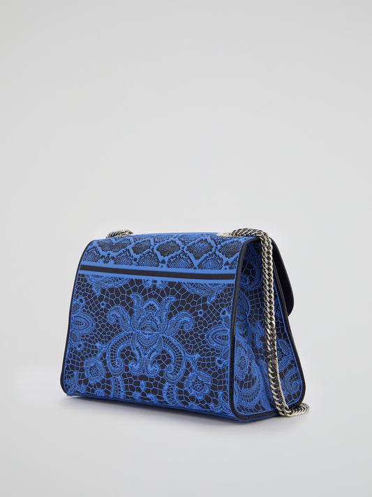 Blue Mignon Lace Shoulder Bag