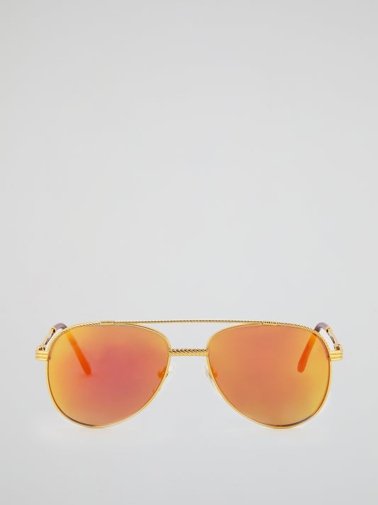 Yellow Gradient Mirror Sunglasses