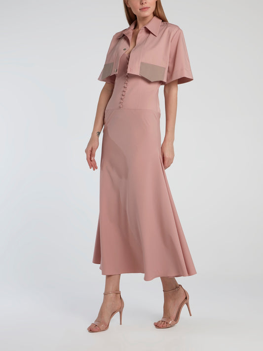 Pink Midi Dress With Removable Top