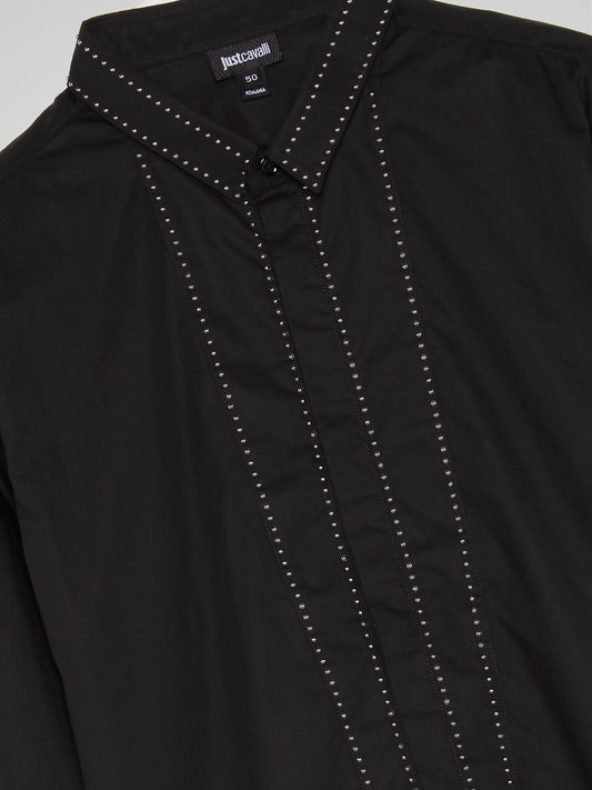 Black Studded Long Sleeve Shirt