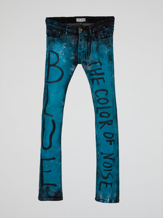 Blue The Color Of Noise Painted Jeans