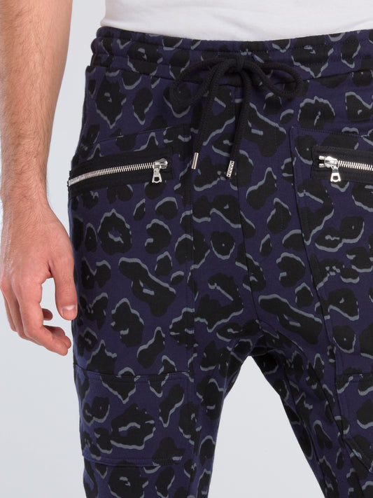 Purple Leopard Print Track Pants