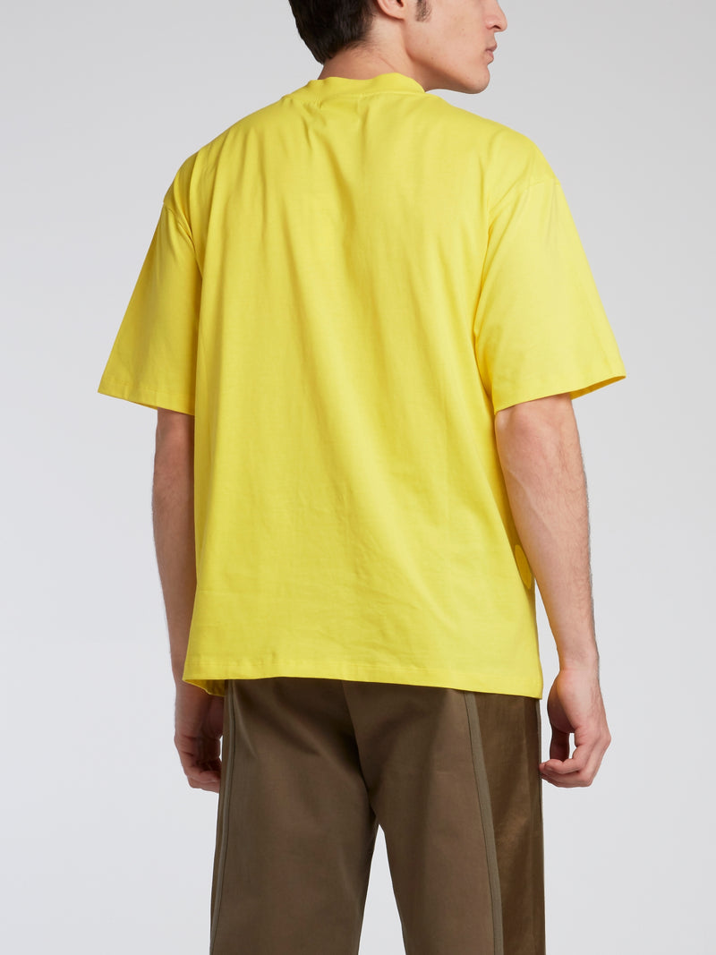 Earth Acid Yellow Printed T-Shirt