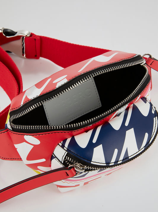 Logo Print Leather Fanny Pack