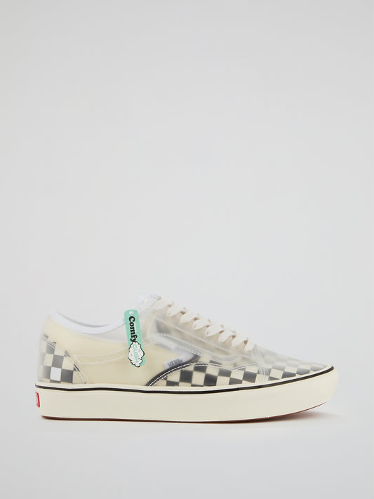 White Checkerboard ComfyCush Slip-Skool Sneakers