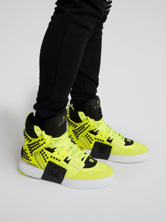 Phantom Kick$ Neon High-Top Sneakers