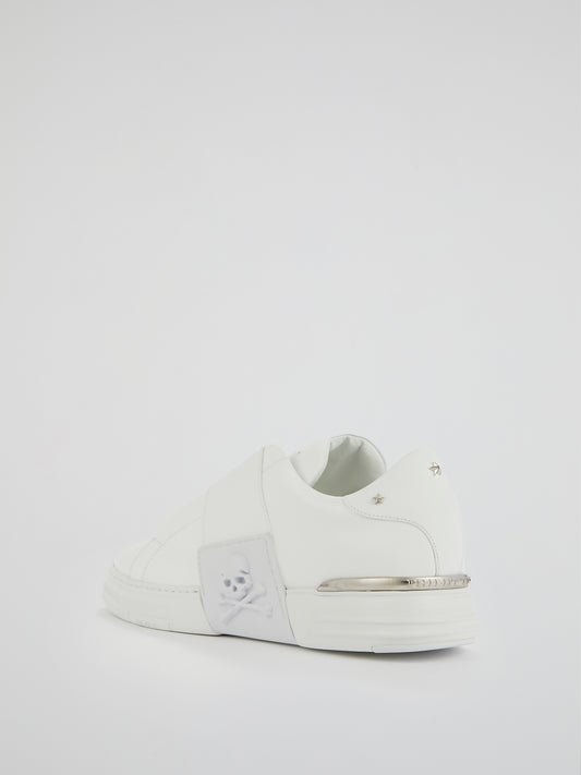 Phantom Kick$ White Slip-On Sneakers
