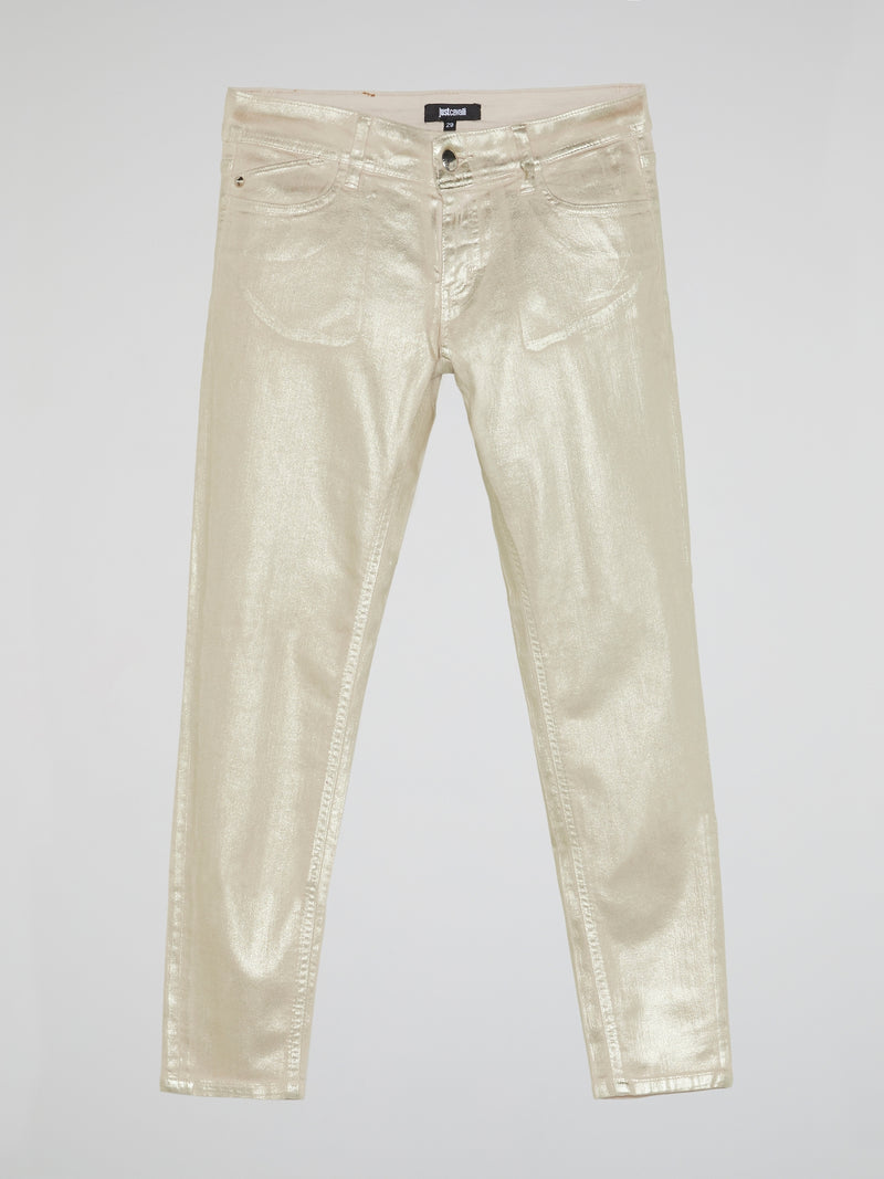 White Glittered Pants
