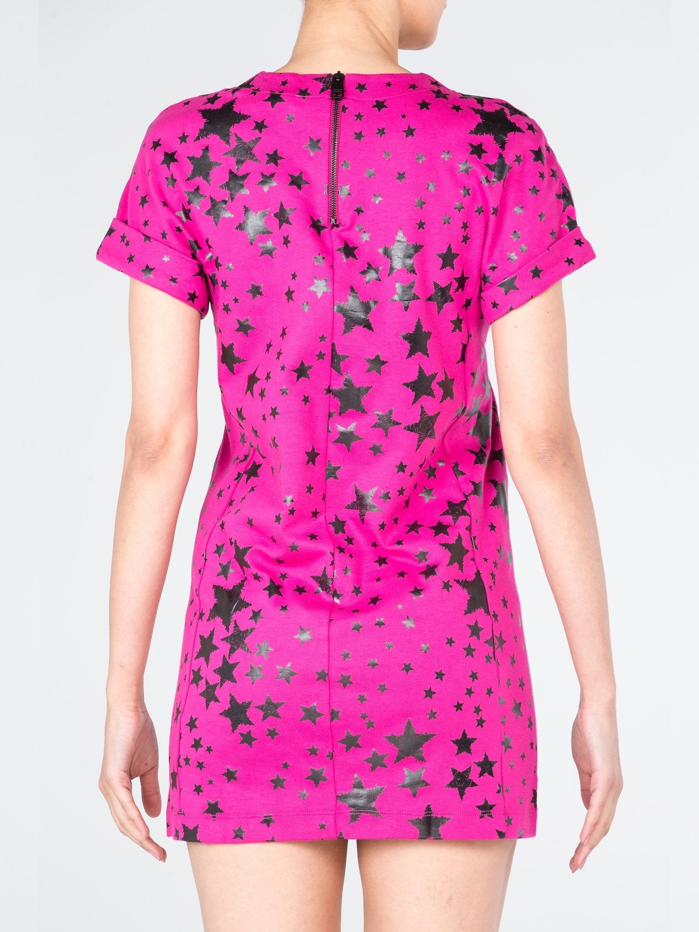 Розовое платье-мини с принтом "звезды"