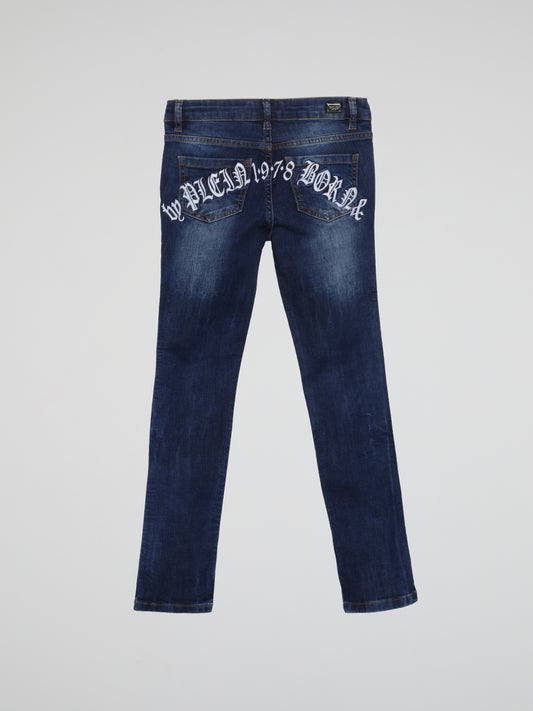 Gothic Plein Blue Super Straight Cut Denim Jeans (Kids)