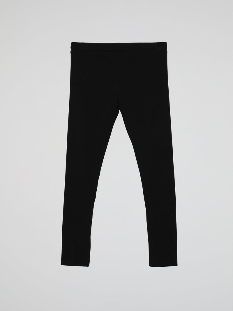 Black With Stud Logo Workout Leggings (Kids)