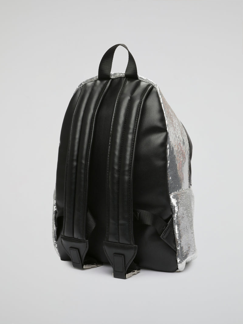 Silver Sequin Luxe Backpack